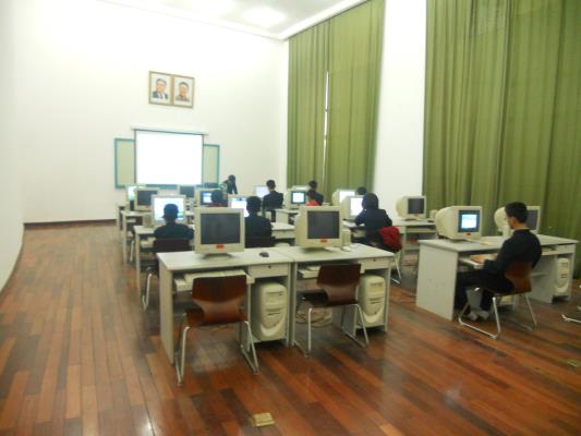 The computer lab there, with kids pretending to be doing work